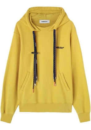 AMBUSH multicord-drawstring organic cotton hoodie - Yellow