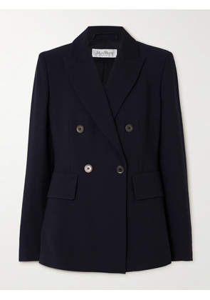 Max Mara - Albero Double-breasted Wool-blend Seersucker Blazer - Blue - UK 2,UK 4,UK 6,UK 8,UK 10,UK 12,UK 14,UK 16,UK 18