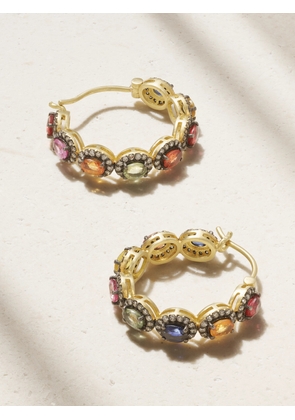 Amrapali London - Mini Rajasthan 18-karat Gold, Diamond And Sapphire Hoop Earrings - One size