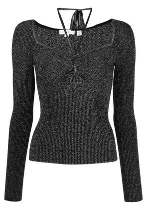 A.L.C. mettalic-finish knitted blouse - Black