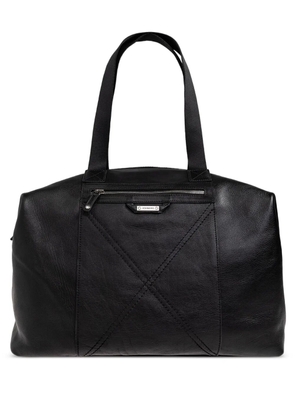 Iceberg zip leather tote bag - Black