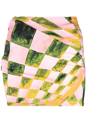 Louisa Ballou Coastline abstract-print miniskirt - Pink