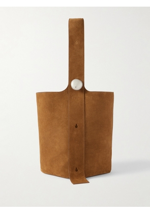LOEWE - Pebble Embellished Suede Bucket Bag - Brown - One size