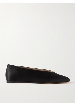Le Monde Béryl - Regency Grosgrain-trimmed Satin Ballet Flats - Black - IT36,IT36.5,IT37,IT37.5,IT38,IT38.5,IT39,IT39.5,IT40