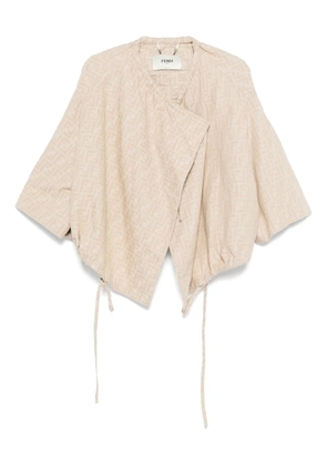FENDI FF-jacquard drawstring jacket - Neutrals