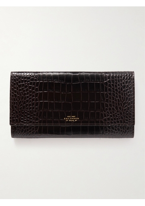 Smythson - Marshall Croc-effect Leather Travel Wallet - Black - One size