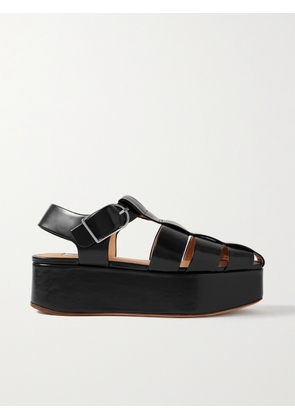 Gabriela Hearst - Mila Leather Platform Sandals - Black - IT35,IT36,IT37,IT37.5,IT38,IT39,IT39.5,IT40,IT40.5,IT41,IT42