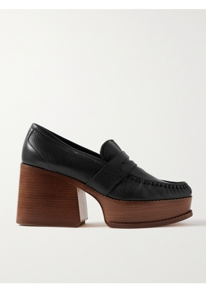 Gabriela Hearst - Augusta Textured-leather Platform Loafers - Black - IT35,IT36,IT37,IT37.5,IT38,IT38.5,IT39,IT39.5,IT40,IT40.5,IT41,IT42