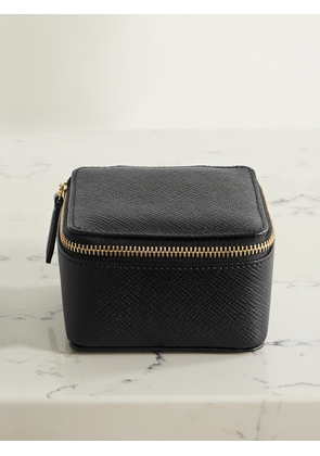 Smythson - Panama Textured-leather Trinket Case - Black - One size