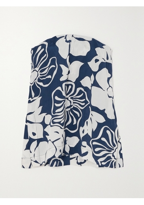 Faithfull - + Net Sustain Lizette Strapless Floral-print Woven Top - Blue - x small,small,medium,large,x large,xx large