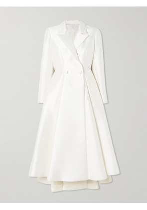 Halfpenny London - Sophie Double-breasted Pleated Mikado Midi Dress - Ivory - 1,2,3,4,5