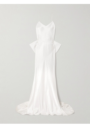 Halfpenny London - India Bow-detailed Satin Gown - White - 1,2,3,4