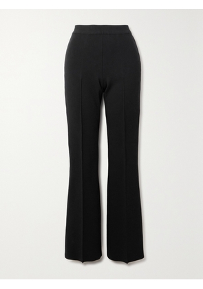 HIGH SPORT - Long Kick Stretch-cotton Flared Pants - Black - x small,small,medium,large,x large