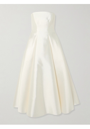 Halfpenny London - Strapless Pleated Mikado Midi Dress - Ivory - 1,2,3,4,5