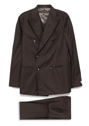 Caruso double-breasted suit - Brown