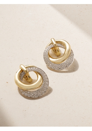 DAVID WEBB - 18-karat Gold, Platinum And Diamond Clip Earrings - One size