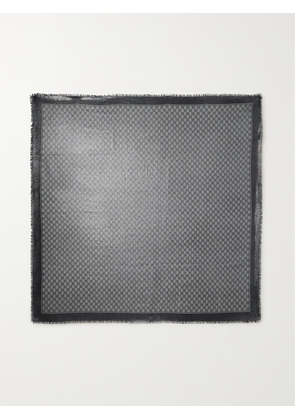Gucci - Fringed Metallic Wool-jacquard Scarf - Black - One size