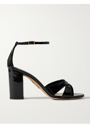Aquazzura - Divine 85 Patent-leather Sandals - Black - IT35,IT35.5,IT36,IT36.5,IT37,IT37.5,IT38,IT38.5,IT39,IT39.5,IT40,IT40.5,IT41,IT41.5,IT42