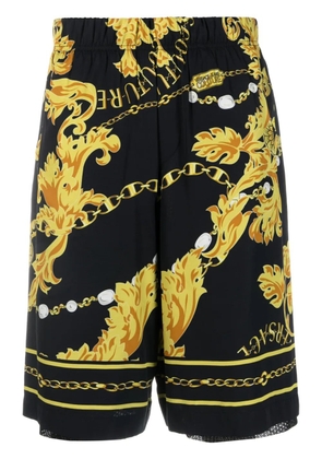 Versace Jeans Couture Barocco-print drop-crotch shorts - Black