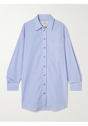 MARA HOFFMAN - Hailey Striped Organic Cotton-poplin Shirt - Blue - XXS/XS,S/M,L/XL