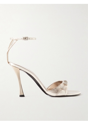 Givenchy - Stitch Crystal-embellished Leather Sandals - Gold - IT36,IT36.5,IT37,IT37.5,IT38,IT38.5,IT39,IT39.5,IT40,IT41