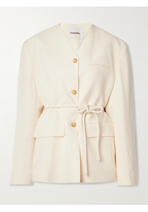 NANUSHKA - Fem Belted Cady Jacket - Cream - xx small,x small,small,medium,large