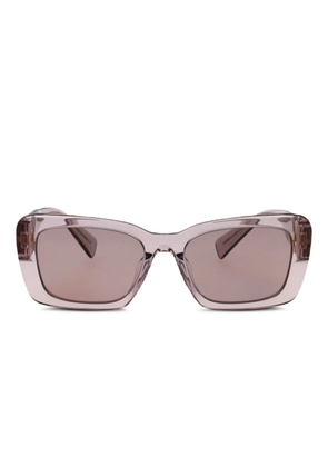 Miu Miu Eyewear logo-plaque rectangle-frame sunglasses - Neutrals