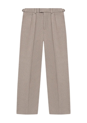 Manière De Voir Pierre textured pleated tailored trousers - Neutrals