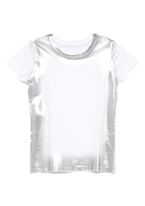 Patrizia Pepe metallic crew-neck T-shirt - White