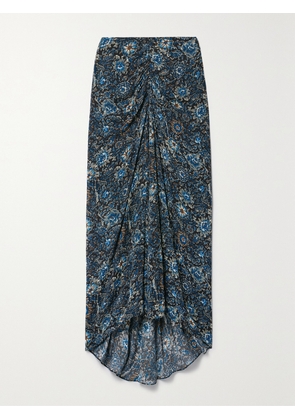 Veronica Beard - Limani Ruched Floral-print Georgette Maxi Skirt - Blue - US0,US2,US4,US6,US8,US10,US12