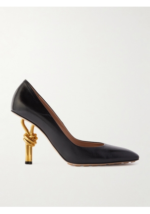 Bottega Veneta - Knot Glossed-leather Pumps - Black - EU 38,EU 39.5,EU 40.5