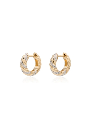 Yvonne Léon 18kt yellow gold diamond huggie hoop earrings