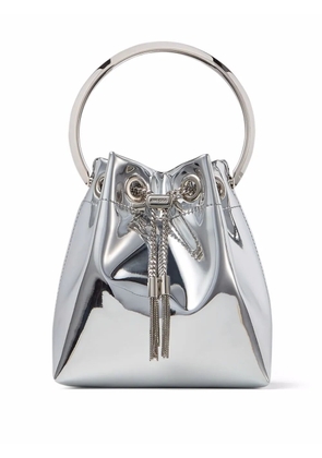 Jimmy Choo Bon Bon metallic-effect bucket bag - Silver