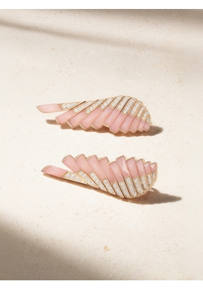 Garrard - Wings Rising 18-karat Rose Gold, Opal And Diamond Earrings - One size