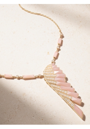 Garrard - Wings Rising 18-karat Rose Gold, Opal And Diamond Necklace - One size