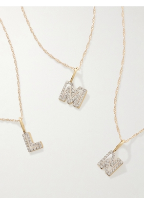 STONE AND STRAND - Varsity Initial 10-karat Gold Diamond Necklace - A,B,C,D,E,F,G,H,I,J,K,L,M,N,O,P,Q,R,S,T,U,V,W,X,Y,Z