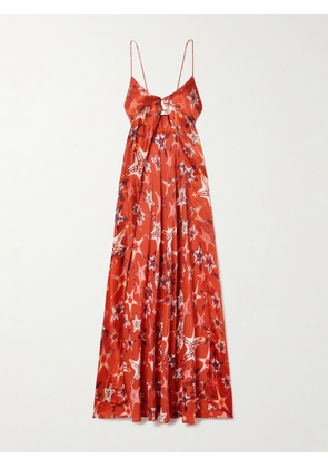 Emporio Sirenuse - Ariele Printed Silk-crepe Top - Orange - IT38,IT40,IT42,IT44,IT46,IT50