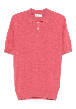 Brunello Cucinelli ribbed-hem polo shirt - Red