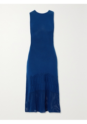 ESCVDO - + Net Sustain Tondero Organic Pima Cotton Midi Dress - Blue - x small,small,medium,large,x large