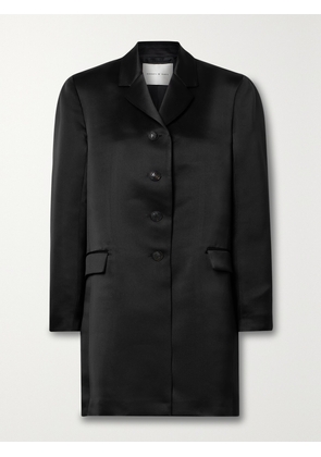 Veronica de Piante - Lou Duchesse Silk-satin Coat - Black - IT38,IT40,IT42,IT44