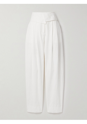 Salon 1884 - + Net Sustain Soren Layered Pleated Cotton-blend Poplin Tapered Pants - White - FR 34,FR 36,FR 38,FR 40,FR 42,FR 44