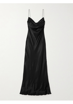 MICHAEL LO SORDO - Draped Silk-satin Gown - Black - UK 4,UK 6,UK 8,UK 10,UK 12,UK 14