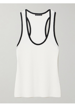 James Perse - Ribbed Linen-blend Jersey Tank - White - 01,2,3,4