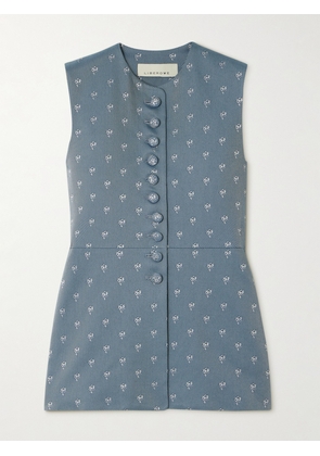 LIBEROWE - Vania Cotton-blend Jacquard Peplum Vest - Blue - x small,small,medium,large,x large