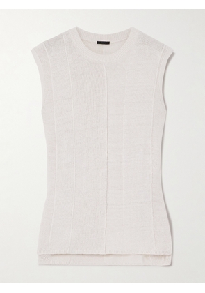 Joseph - Ribbed-knit Linen-blend Top - Ivory - x small,small,medium,large,x large