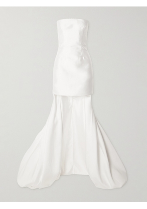 Solace London - Neva Strapless Satin-twill Gown - Cream - UK 4,UK 6,UK 8,UK 10,UK 12,UK 14,UK 16