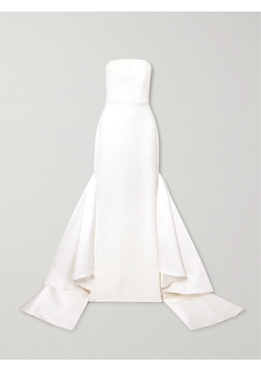 Solace London - Jodi Strapless Crepe And Satin-twill Gown - Off-white - UK 4,UK 6,UK 8,UK 10,UK 12,UK 14,UK 16