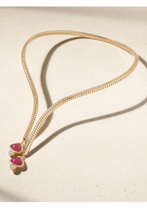 Marina B - 18-karat Gold, Rubellite And Diamond Necklace - One size