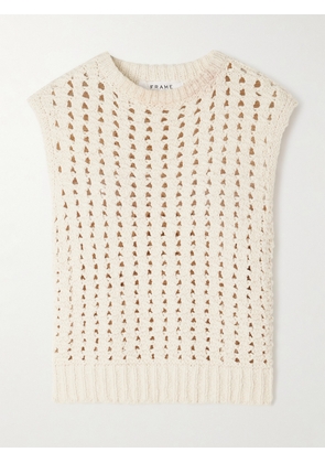 FRAME - Crocheted Cotton Vest - Cream - xx small,x small,small,medium,large,x large