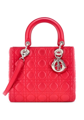 Christian Dior Pre-Owned Lady Dior Bag Cannage Quilt Lambskin Medium satchel - Pink